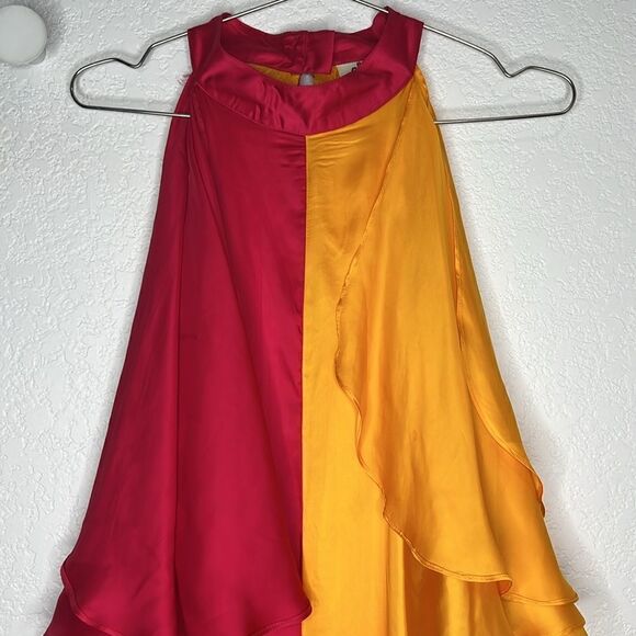 NWT Anthropologie Pinnacle by Shruti Sancheti Colorblock Ruffle Dress XL - Picture 4 of 16